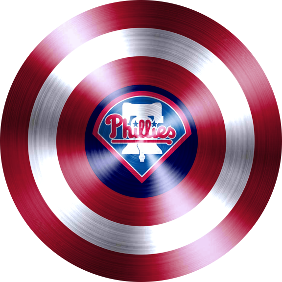 Captain American Shield With Philadelphia Phillies Logo vinyl decal